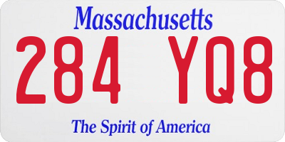 MA license plate 284YQ8