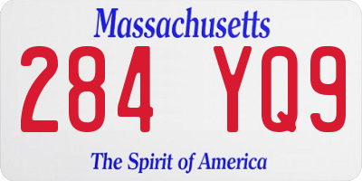 MA license plate 284YQ9