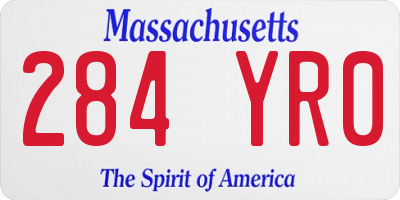 MA license plate 284YR0
