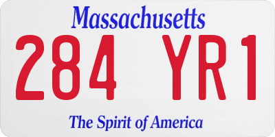 MA license plate 284YR1