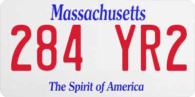 MA license plate 284YR2