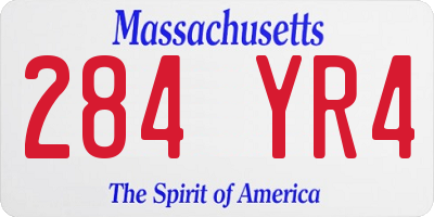 MA license plate 284YR4