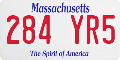 MA license plate 284YR5