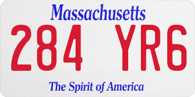 MA license plate 284YR6