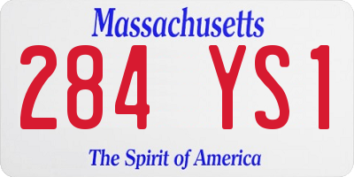 MA license plate 284YS1