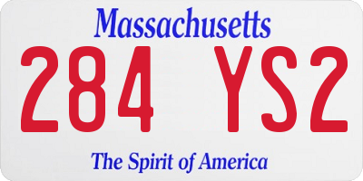 MA license plate 284YS2
