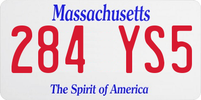 MA license plate 284YS5