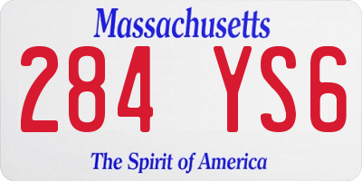 MA license plate 284YS6