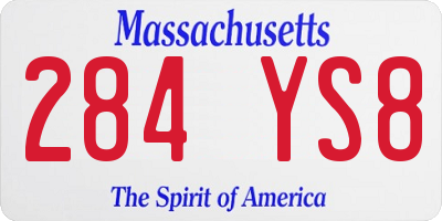 MA license plate 284YS8