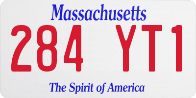 MA license plate 284YT1