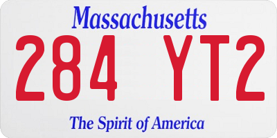 MA license plate 284YT2