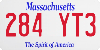 MA license plate 284YT3