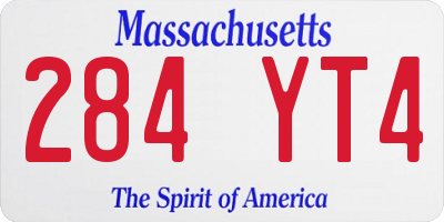 MA license plate 284YT4
