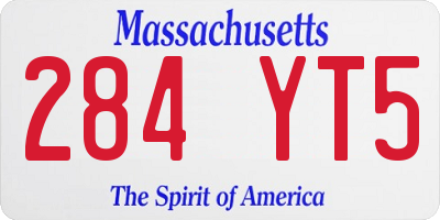 MA license plate 284YT5