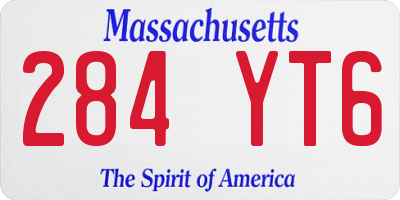 MA license plate 284YT6