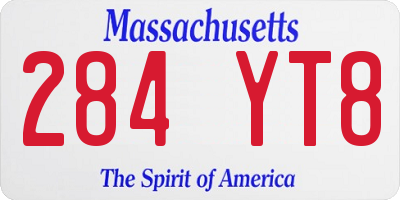 MA license plate 284YT8