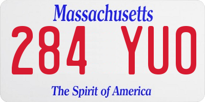 MA license plate 284YU0
