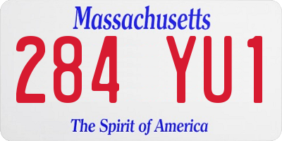 MA license plate 284YU1