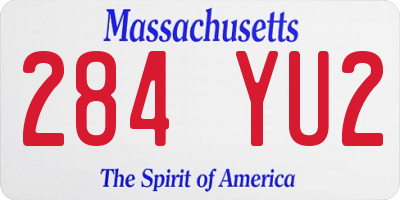 MA license plate 284YU2