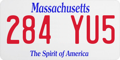 MA license plate 284YU5