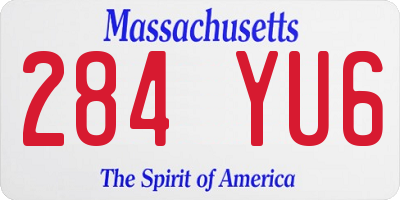 MA license plate 284YU6