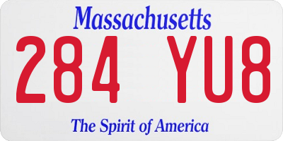 MA license plate 284YU8