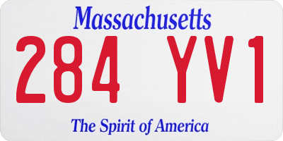 MA license plate 284YV1