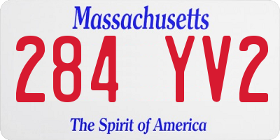 MA license plate 284YV2