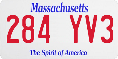 MA license plate 284YV3