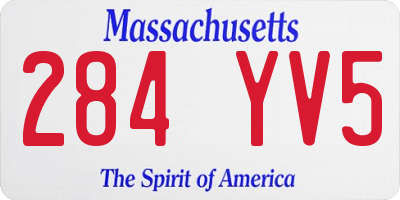 MA license plate 284YV5