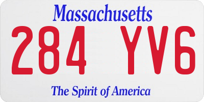 MA license plate 284YV6