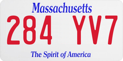 MA license plate 284YV7