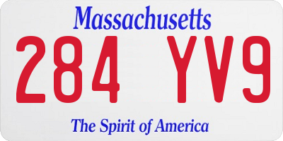 MA license plate 284YV9