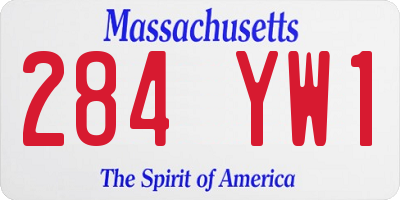 MA license plate 284YW1