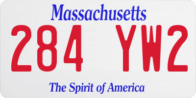 MA license plate 284YW2