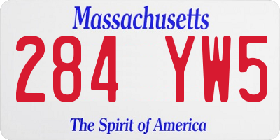 MA license plate 284YW5
