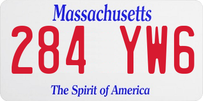 MA license plate 284YW6