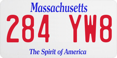 MA license plate 284YW8