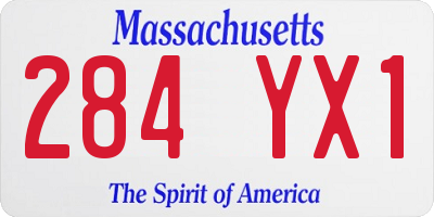 MA license plate 284YX1