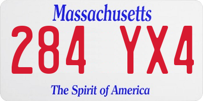 MA license plate 284YX4
