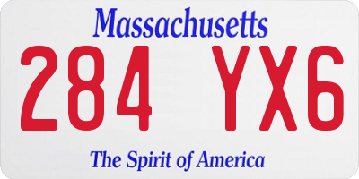 MA license plate 284YX6