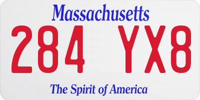 MA license plate 284YX8