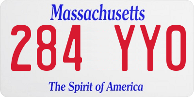MA license plate 284YY0