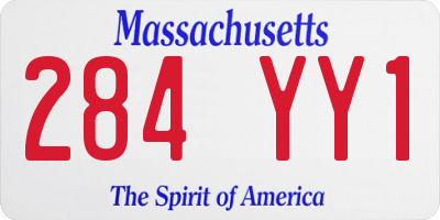 MA license plate 284YY1
