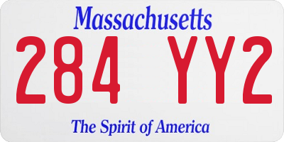 MA license plate 284YY2