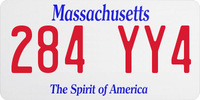 MA license plate 284YY4