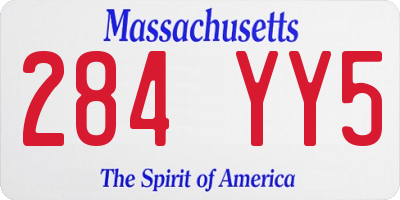 MA license plate 284YY5