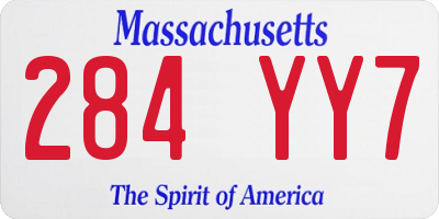 MA license plate 284YY7