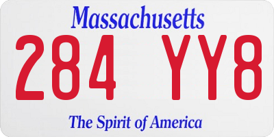 MA license plate 284YY8