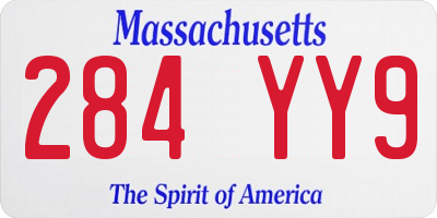 MA license plate 284YY9